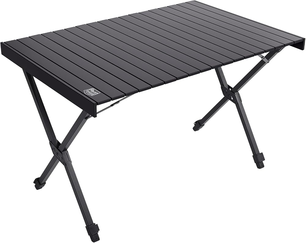 Timber Ridge Folding Camping Table 108x71cm Aluminum 100kg Black
