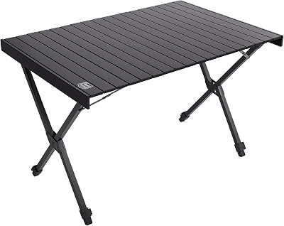 Timber Ridge Folding Camping Table 108x71cm Aluminum 100kg Black