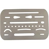 Westcott ES-1 Erasing Shield, 3.5" X 2.25" | Flexible, Stainless Steel, 26 Shapes, Precisely Erase Without Smudging