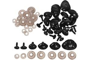 SEWACC 30 Pcs Plastic Safety Nose Accessories for Plush Dolls and Stuffed Animals DIY Craft Set Washers for Boys and Girls an
