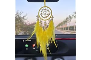 Small Dream Catcher for Car Handmade Boho Hanging Decor for Car Interior Rear View Mirror Feathers Dream Catchers Charms Orna