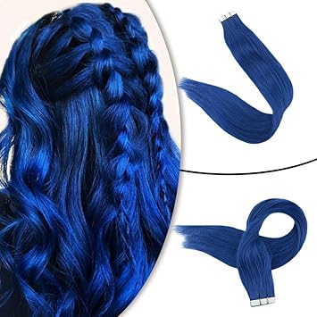 Amazon Com Runature Womens Mens 10pcs Blue Hair Extensions 14