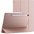 JETech Case for Samsung Galaxy Tab S9 FE 10.9-Inch, Slim Translucent Back Tri-Fold Stand Protective Tablet Cover, Support S Pen Charging, Auto Wake/Sleep (Rose Gold)
