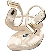 CHENRUIDA Open Ear Headphones Bluetooth Wireless Over Ear Earbuds with Ergonomic Earhook Ear Buds, Led Power Display,48h Playtime,Ipx6 Waterproof Comfortable for Workout,Cycling,Running (Skin)