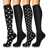 4 Pairs Compression Socks for Women and Men-Circulation Best Support Socks for Running,Athletic,Cycling