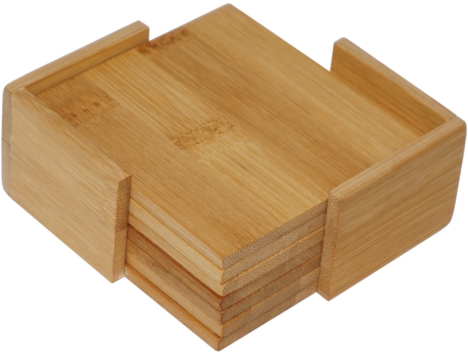7-piece glass coaster set incl. bamboo stand 5 x 11 x 11 cm.