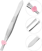 Lurrose 24pcs Flat Tip Tweezers Silver Stainless Steel Eyebrow Tweezer Hair view 8
