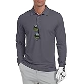 Askdeer Men's Golf Polo Shirts Long Sleeve UPF 50+ Performance Collar Shirts Lightweight Summer Casual Quick Dry Tee