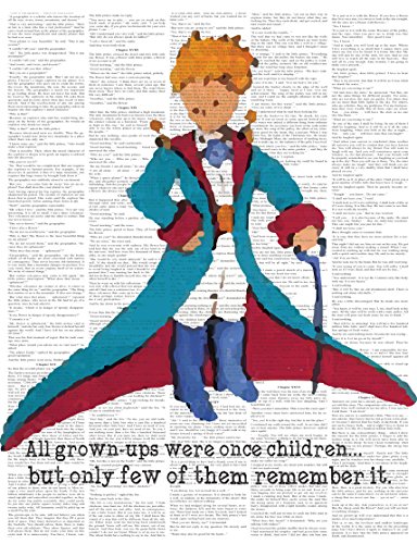 Little Prince Upcycled Like Print, The Little Prince Colorful Inspired Quote Le Petit Prince Upcycled Like Art Print Wall Decor Quotes Art Nursery Wall Hanging, Wall Décor For Kids
