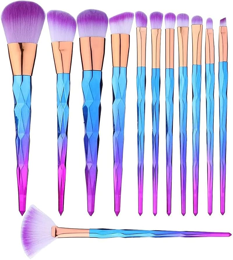 Allbests 12 Pcs Makeup Brush Set Foundation Blending Blush Concealer Eye Face
