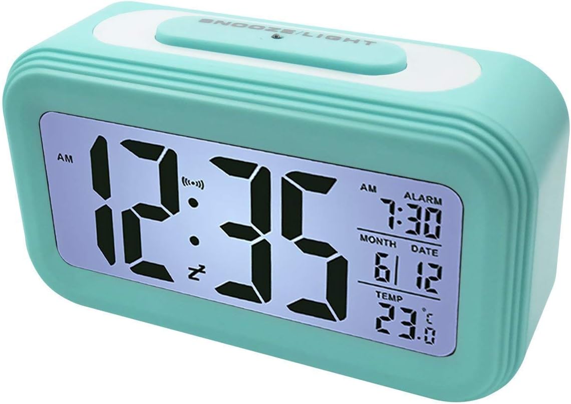 Horloge Digitale Radio-pilotée Avec écran LCD 7,5 Pouces - Affiche Température, Humidité, Calendrier - Alarme, Rétroéclairage