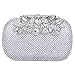 Fawziya Flower Purses With Rhinestones Crystal Evening Clutch Bags-Lake Blue
