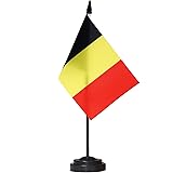Anley Belgium Deluxe Desk Flag Set - 6 x 4 Inch