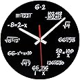 Timelike Unique Wall Clock - Modern Design Novelty Equation Clock - Each Hour Marked by a Simple Math Equation (Black)