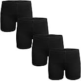 Popular Girls Cotton Undershorts for Dresses, 4 Pack - Solid & Tie Dye Under Dress Shorts, Cartwheel Sports Undershorts
