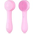 Facial Cleansing Brush Silicone Face Scrubber Waterproof Rechargeable Exfoliator Massage Device for Men & Women, Deep Pore Cleansing, Exfoliating, Removing Blackhead Electric Face Scrub Brush (Pink)