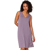 GYS Bamboo Viscose Women's Nightgowns V Neck Sleeveless Tank Pajama Dress for Women