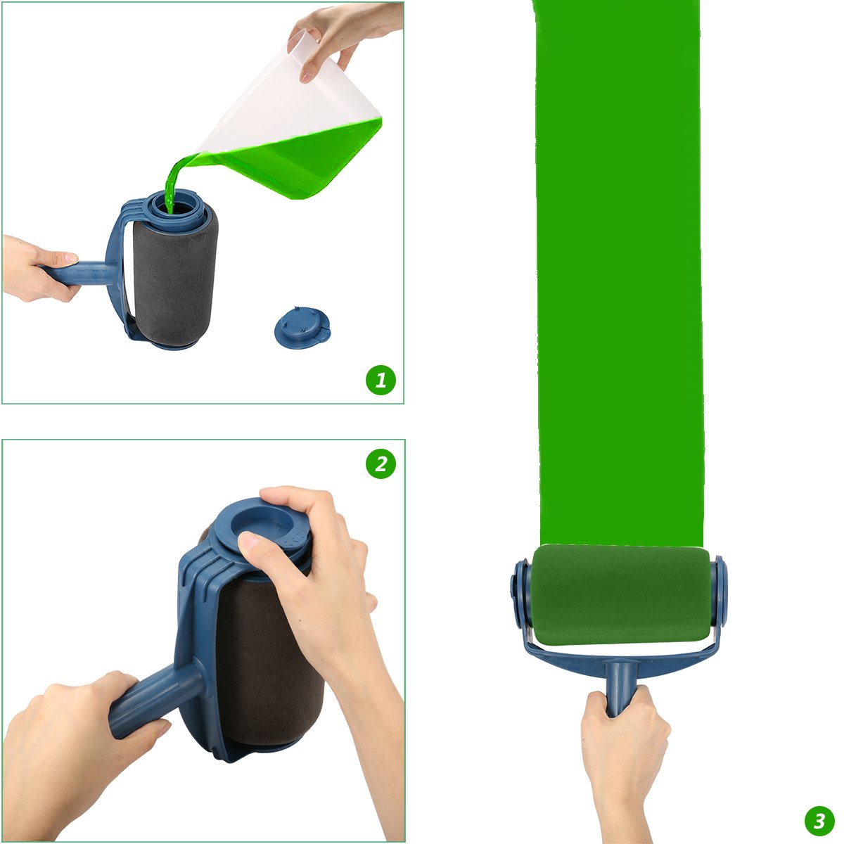 Paint Roller Brush Kit, 7 Pcs Pro Paint Runner Set with