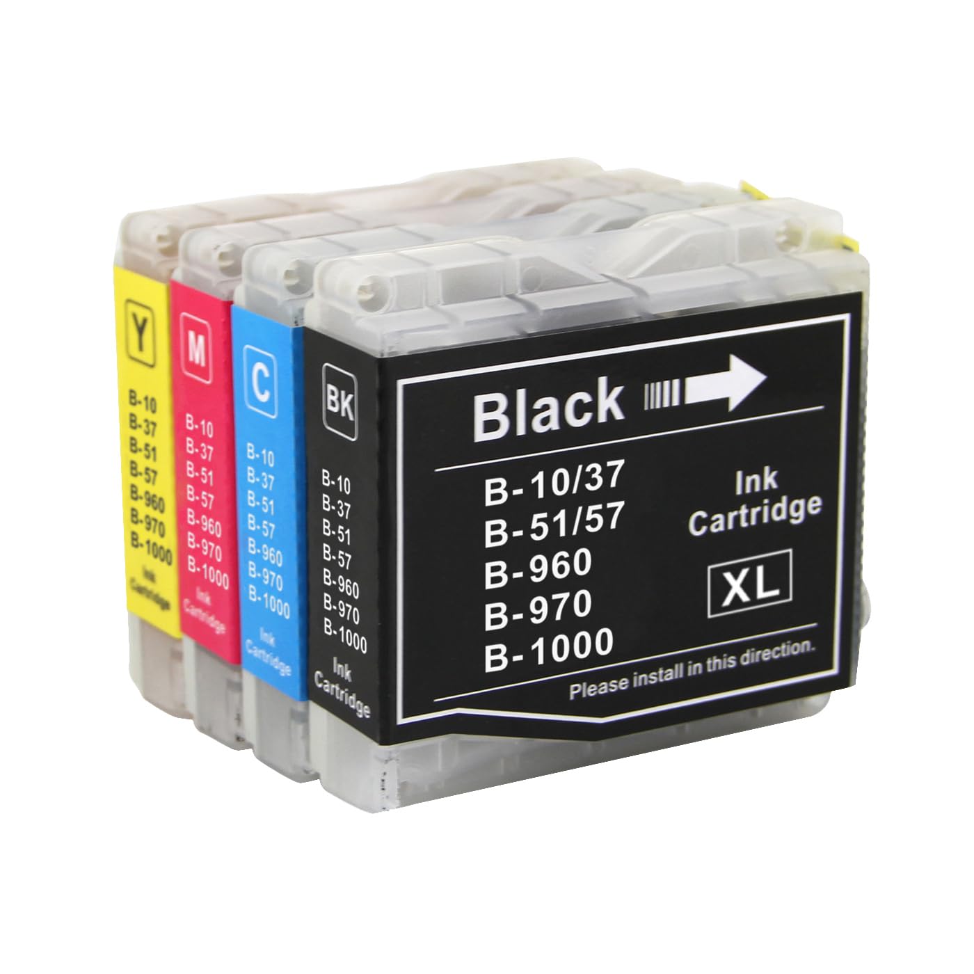 Go Inks 1 Set of 4 Ink Cartridges to replace Brother LC970 and LC1000 Compatible/non-OEM for Brother DCP, MFC, FAX Printers (4 Inks), Black, Cyan, Magenta, Yellow,. High Capacity