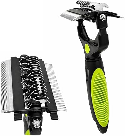 FurCare 3-in-1 Deshedding Dematting Detangling Pet Tool Green