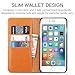 iPhone 6S Plus Case, iPhone 6 Plus Case, SHIELDON Genuine Leather Wallet Case Flip Book Design w/Stand & Credit Card Compartments, Magnetic Closure for iPhone 6 Plus and iPhone 6S Plus, Tan Brown