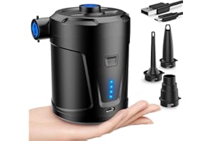 DRNANHAI Electric Air Pump for Inflatables 5200mAh Air Mattress Pump Rechargeable Portable Mini Inflator/Deflator Pumps for Outdoor Camping, Inflatable Cushions, Air Mattress Beds, Swimming Ring Pool Toys