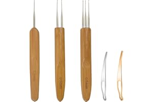 5 Pieces Dreadlock Crochet Hook Tool Kit Braid Hair Dreadlocks Needle Weaving Crochet for Braid Craft (0.5mm)