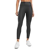 CRZ YOGA No Front Seam Faux Leather Leggings 25'' - Butterluxe Matte High Waist Stretch Tights Womens Pleather Pants