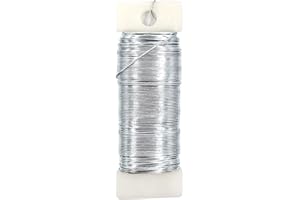 Honigo 22 Gauge Silver Metal Floral Wire, 38 Yards/35 Meters,for Christmas Wreaths,Tree Decoration,Flower Arrangement,Craft Wire,Flower Wire,Garden Wires,Flowers Bouquet Accessories,Jewelry Wires DIY