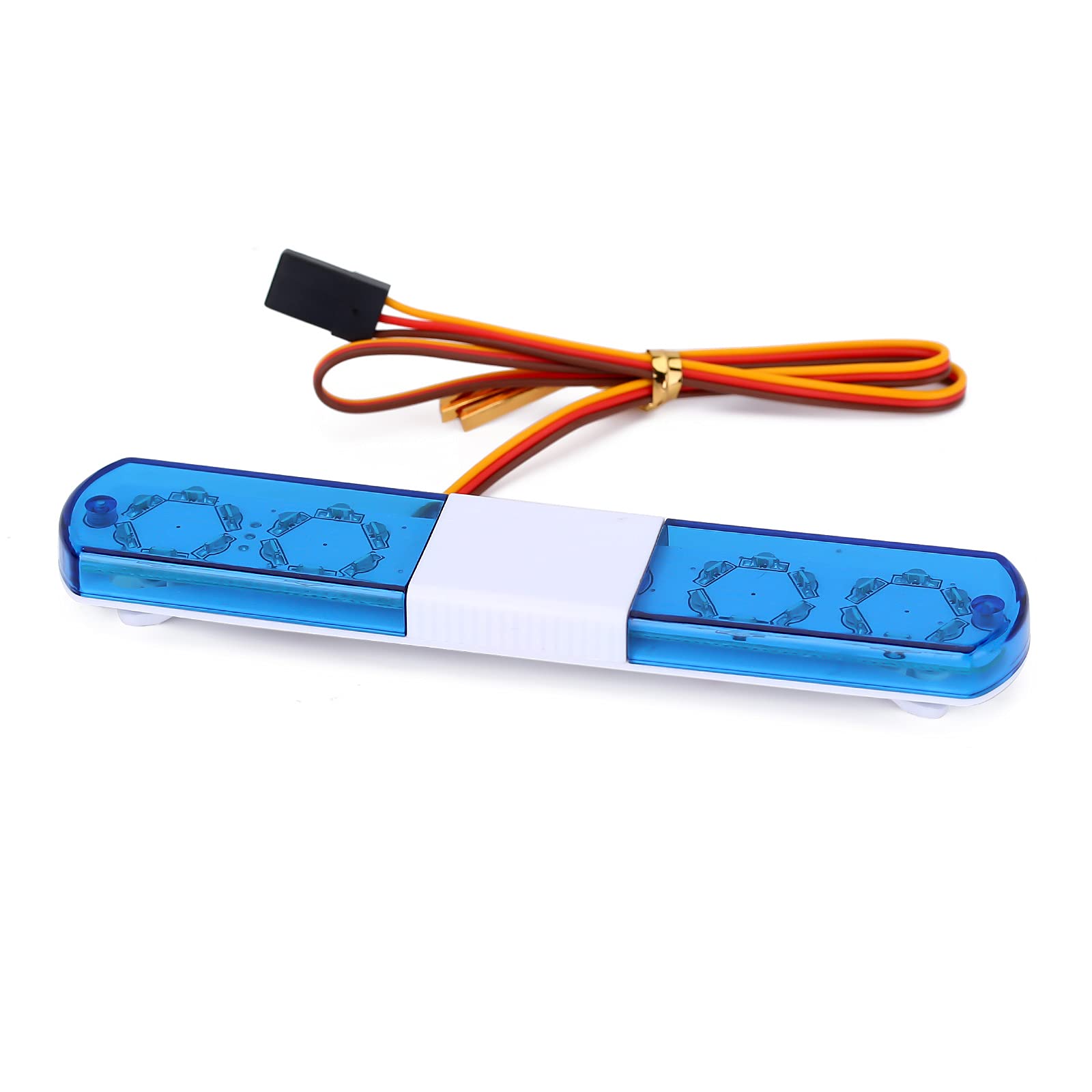 KEEDA LED Police Flash Light Bar for 1/10 1/8 1/12 RC Model Car Truck WPL D12 HSP TRX4 Tamiya CC01 D90 Axial SCX10 (Blue)