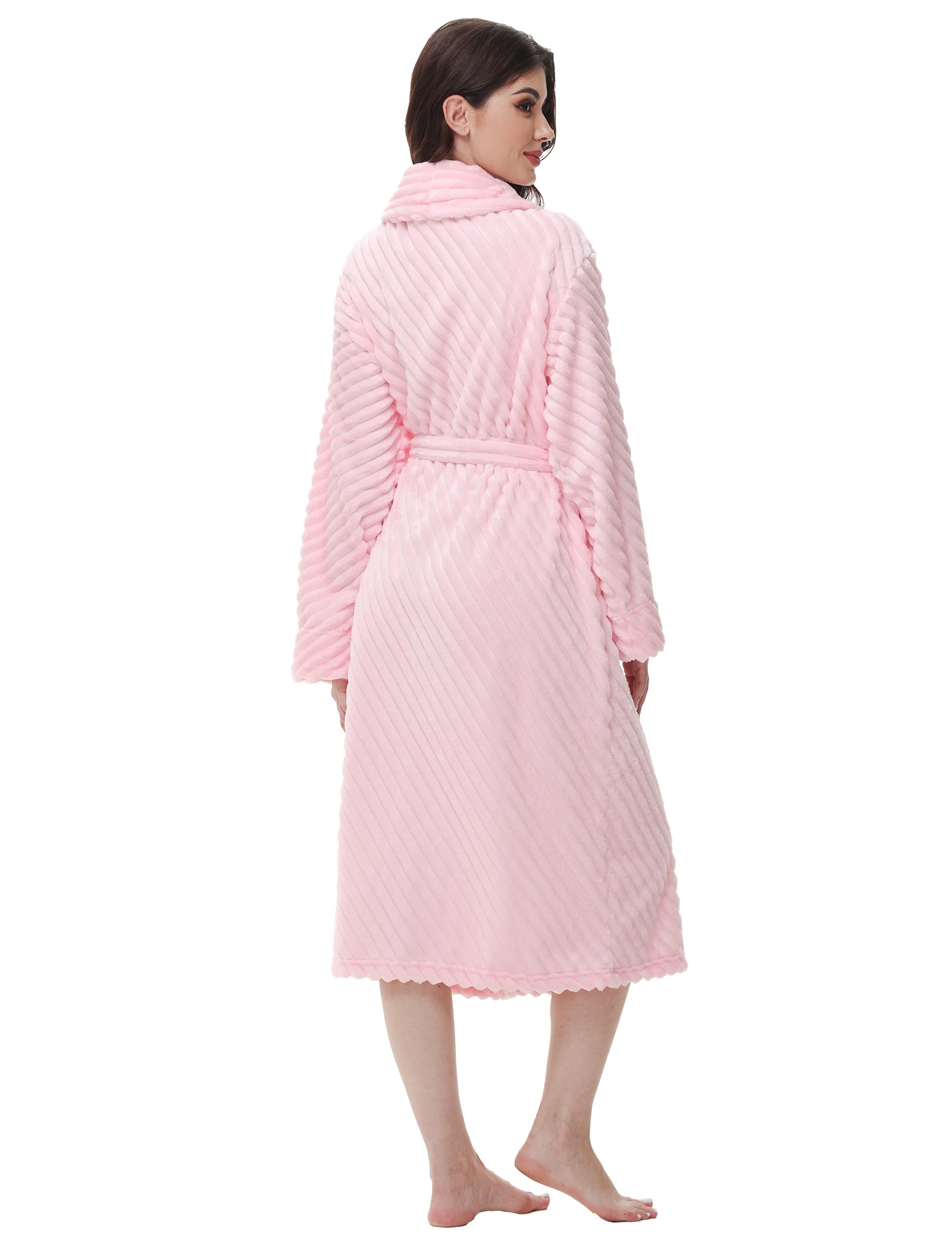 Yurhap Premium Robes for Women - Super Soft Cozy Fleece Womens Robe Plush Long Bathrobe