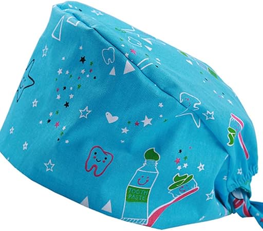 Amazon Co Jp Pretyzoom 調整可能なドクターナーススクラブキャップ印刷された外科ふっくら帽子手術スウェットバンドターバン キャップナースヘアカバー病院医療サロンスパ ビューティー