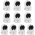 QWORK T5 Lamp Holder, 10 Pack UL Listed Miniature Rotary Locking LAMP Holder, Turn-Type Lampholder for LED Fluorescent Tube Replacements
