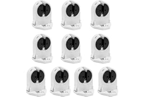 QWORK T5 Lamp Holder, 10 Pack UL Listed Miniature Rotary Locking LAMP Holder, Turn-Type Lampholder for LED Fluorescent Tube R