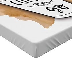 Ambesonne Coffee Fitted Sheet, Outline Take Away