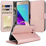 Galaxy Grand Prime Plus Case, Galaxy J2 Prime Case, TAURI [Kickstand] Wallet Leather with Card Pockets Protective Flip Cover For Samsung Galaxy J2 Prime / Grand Prime Plus - Rose Gold