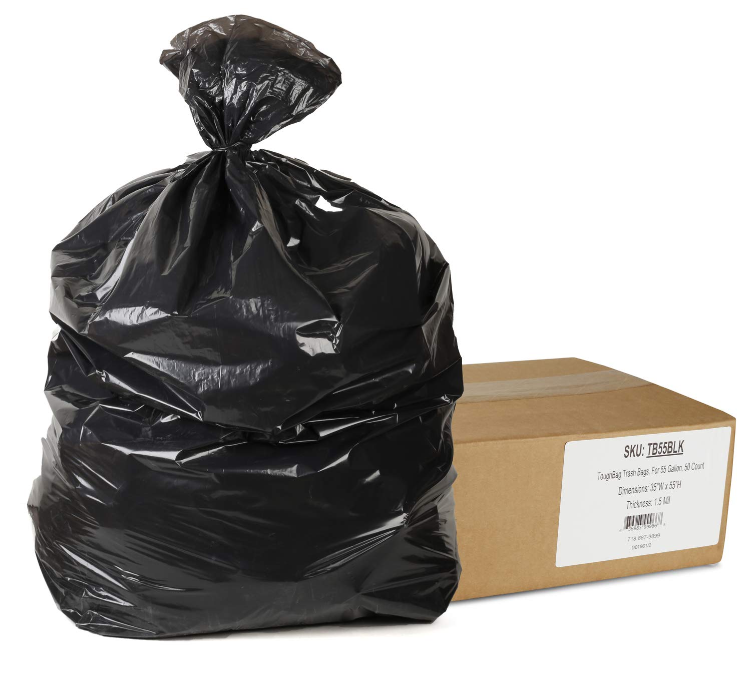 Recycling Trash Bags 55 Gallon, Large Blue Plastic Garbage Bags, 50/Case Health