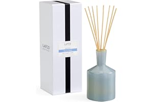 LAFCO New York Classic Reed Diffuser, Sea & Dune - 6 oz - Up to 3 Months Fragrance Life - Reusable Glass Vessel - Natural Wood Reeds - Made in The USA