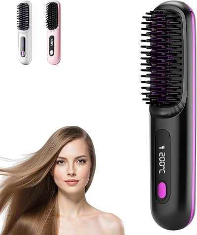 Baomaeyea Go Brush Pro UK Cordless Hair Straightener Brush 3 Temperatures