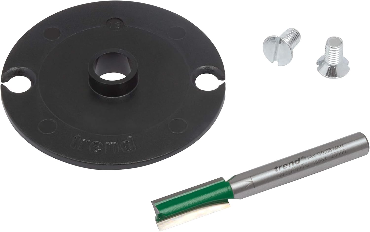 Trend Routing Workshop Jigs Letter & Number Cutter & Guide Bush Set, 1/4 Inch Shank, TEMP/LN57X1/4, 17.5 cm x 13.3 cm