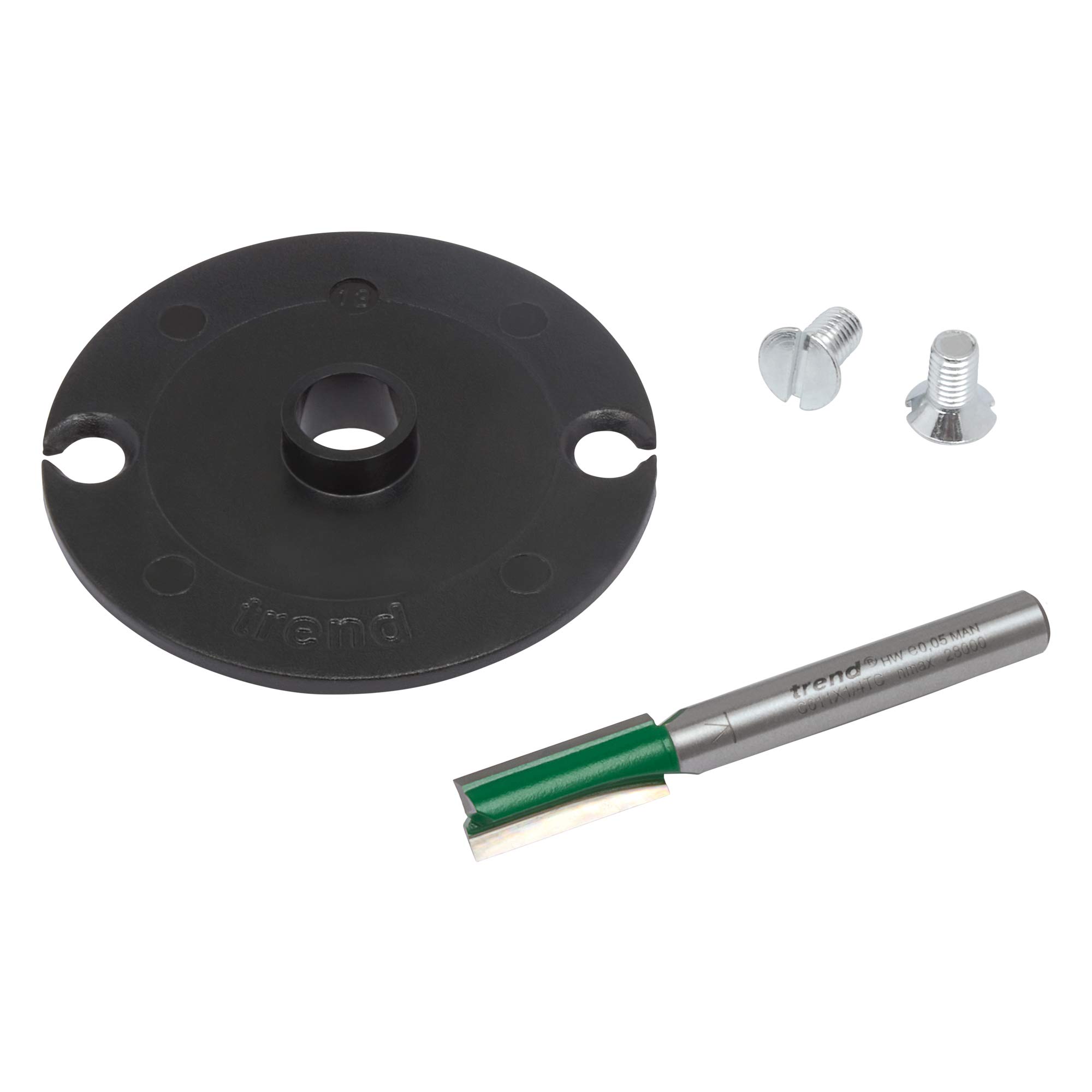 Trend Routing Workshop Jigs Letter & Number Cutter & Guide Bush Set, 1/4 Inch Shank, TEMP/LN57X1/4