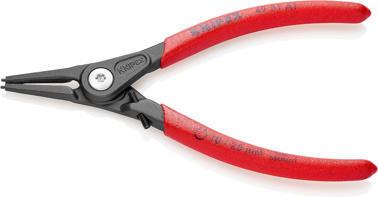 KNIPEX Precision Circlip Pliers for External Circlips on Shafts with Overexpansion Guard with Non-Slip Plastic Coating, 49 31 A1