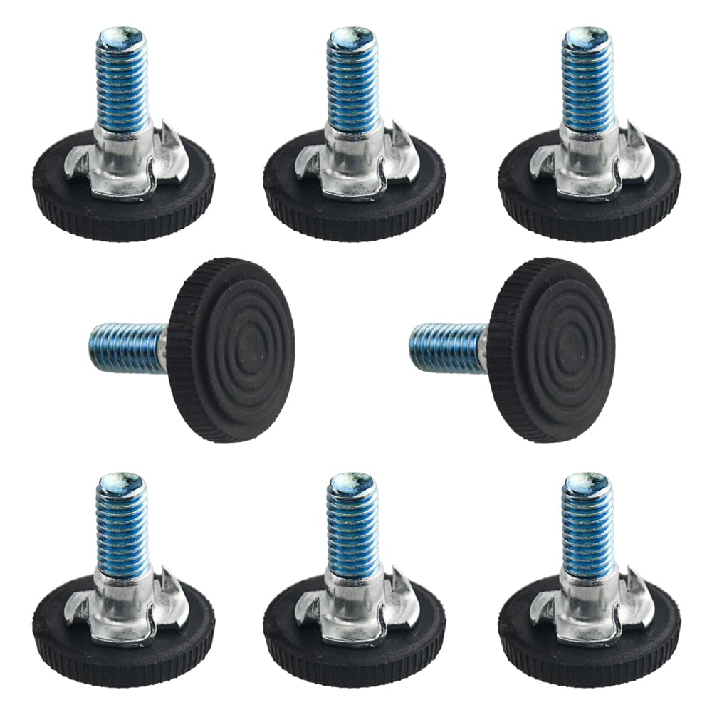 TOVOT 8PCS Adjustable Feet with Nuts M8 Table Feet Furniture Feet Screw-on Leveling Feet for Furniture Cabinet Chair(27×28MM)