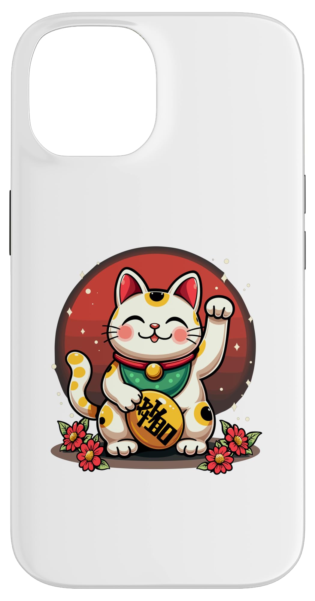 Maneki Neko Japanese Cat Chinese Feng Shui Wealth Caller Case for iPhone 14