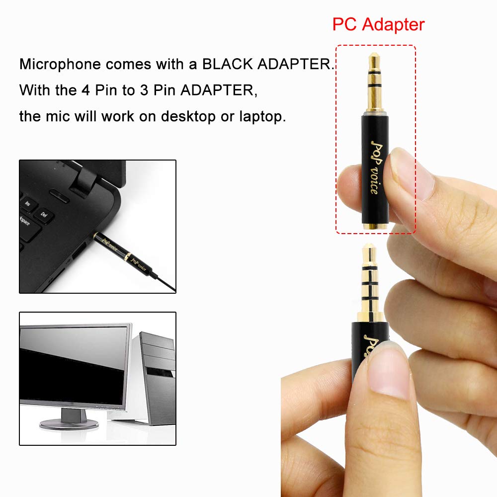 Professional #1 Best Lavalier Lapel Microphone Omnidirectional Condenser Mic for Apple IPhone Android & Windows Smartphones,Youtube,Interview,Studio,Video Recording,Noise Cancelling Mic