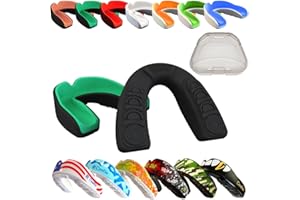 COOLLO SPORTS Boil and Bite Mouth Guard (Youth & Adult) DA Custom Fit Sport Mouthpiece for Football, Hockey, Rugby, Lacrosse,Boxing,MMA(Free Case Included!)