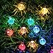 SUPSOO Solar String Light 20ft 30 LED Crystal Ball Waterproof String Lights Solar Powered Lighting for 8 Modes Lighting for Patio,Lawn,Garden,Wedding,Party,Christmas Decorations(Multi-Color)