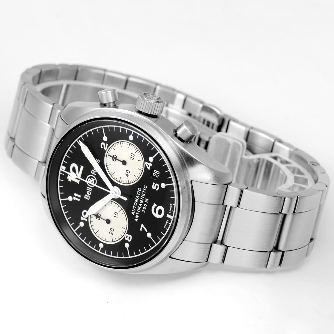 Amazon ベル ロス Bell Ross ヴィンテージ126 Ss クロノグラフ ブラック シルバー Vintage126 中古品 並行輸入品 メンズ腕時計 腕時計 通販