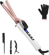 UNOBEY Curling Wand 19mm Ceramic Barrel Digital Temp 100-230C Dual Voltage view 1