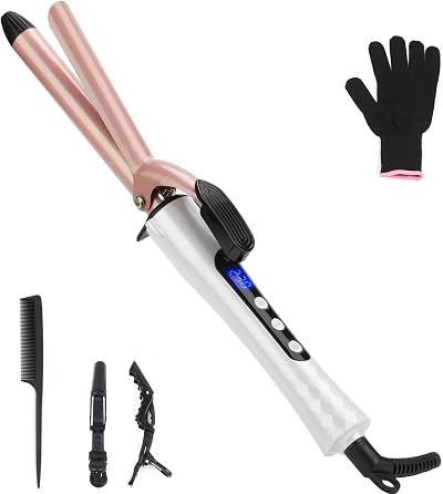 UNOBEY Curling Wand 19mm Ceramic Barrel Digital Temp 100-230C Dual Voltage